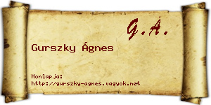 Gurszky Ágnes névjegykártya