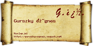 Gurszky Ágnes névjegykártya