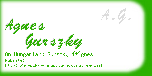 agnes gurszky business card